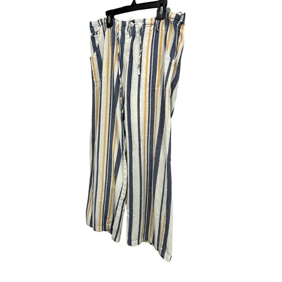Just Living Casual Striped Relaxed Fit Pants Size M Linen Cotton Blend - Picture 3 of 8